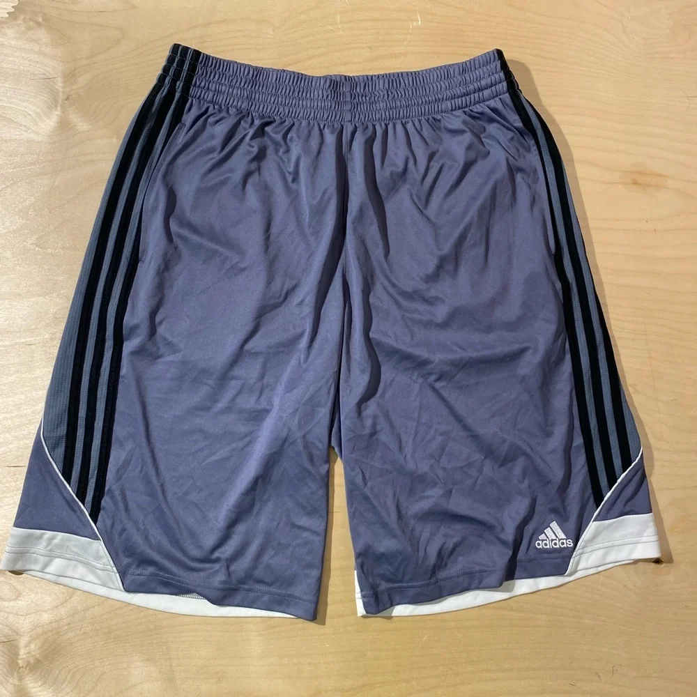 Adidas Men's Gray and Black Athletic Shorts Large (B)